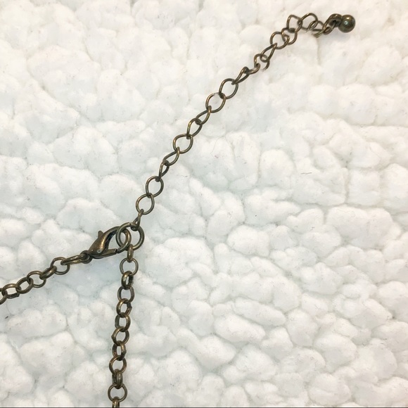 White and Gold Statement Necklace - Picture 5 of 5